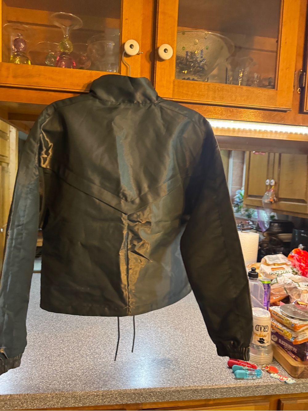 Nike Black Bomber Jacket with Drawstring Hem